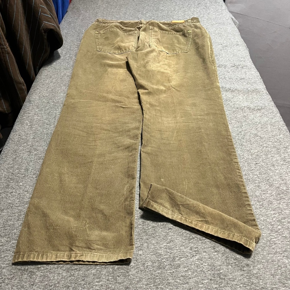 Tommy Hilfiger Mens Tan Corduroy Pants 35x32 Straight Leg Khaki Cotton Trousers